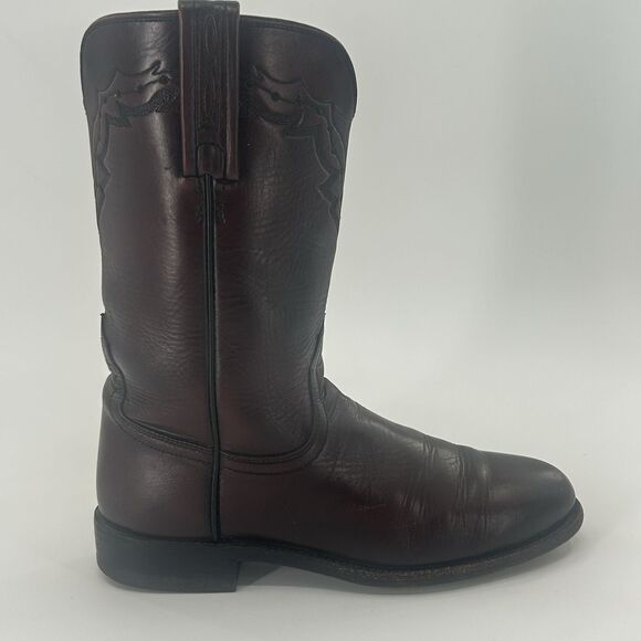 Lucchese Classic Handmade Black Cherry Leather Majestic Roper Boots Mens 7.5 B main image 16